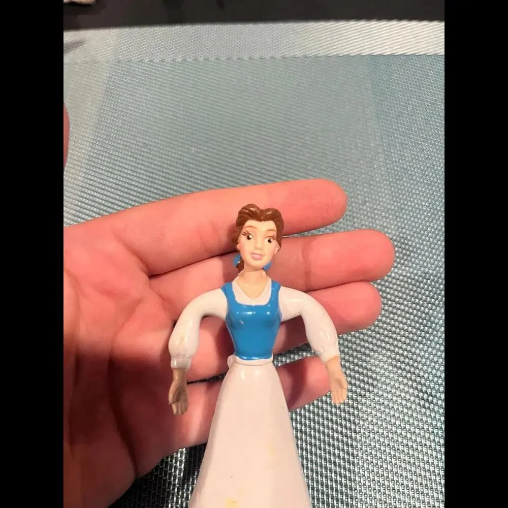 Vintage Disney Just Toys Belle Blue‎ Dress White Apron Plastic Figure 4.5”
